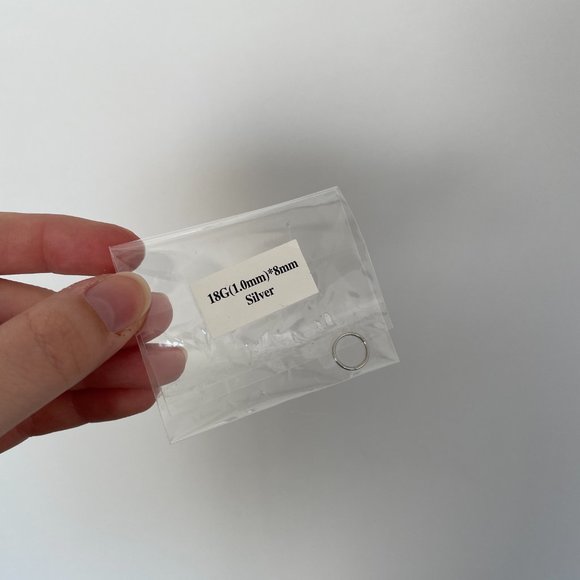 Sterling Silver Nose Ring (18G, 8mm) - Picture 2 of 3